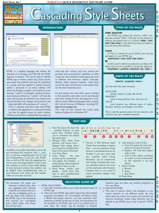 Title details for Cascading Style Sheets by BarCharts, Inc. - Available